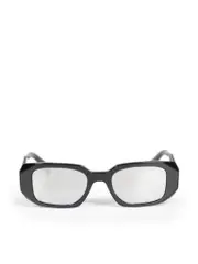 Black Symbole Geometric Rectangular Sunglasses