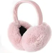 SalLady Plush Earmuffs for Women, Soft Warm Fluffy Earmuffs for Winter, pink, One size