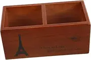LIFKOME Hair Styling Tools Organizer Retro Wooden Hairdressing Scissor Storage Box Hair Tie Container