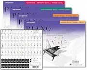 Piano Adventures Primer Level Learning Set By Nancy Faber - Lesson, Theory, Performance, Technique & Artistry Books & Juliet Music Piano Keys 88/61/54/49 Full Set Removable Sticker