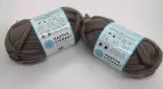 2 Skeins Martha Stewart Roving Wool Yarn Felting Brown, Bulky 5