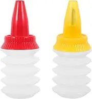 TOGEVAL 2sets Nozzle Cake Decorating Toppings Squeeze Bottle Icing Kit Cookie Decorating Icing Bottle Small Set 2pcs*2 Random Color