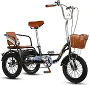 Tricycle for Adults, Adult Tricycle Single Speed Bicycle 16in Cruise Trike Two-Seater for Seniors Women Men