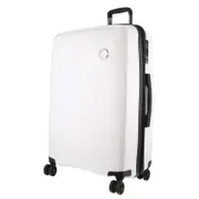 Pierre Cardin Inspired Milleni Checked Luggage Bag Travel Carry On Suitcase 75cm (124L) White