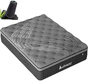 Audreamy 35cm Euro Top Mattress with 7 Zone Hybrid Pocket Spring System Bamboo Charcoal Fabric Airflow Memory Foam High Resilience Foam Enhanced Edge Support Breathable Medium Firm (Queen)
