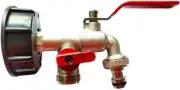 Brass IBC Tank Adapter Outlet Tap Valve 1/2 Inch Fittings with Snap on Connector