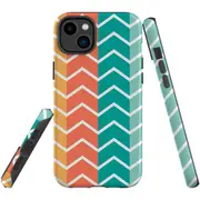 For iPhone 14 Plus Case Tough Protective Cover, Colourful ZigZag