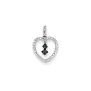 14k White Gold WG Wht. & Bl. Dia Pendant