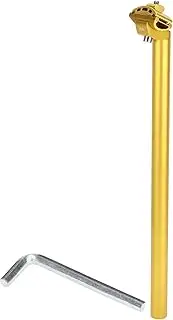 X AUTOHAUX Universal Bike Seat Posts Bike Saddle Post Seat Tube 28.6x450mm Extra Long Adjustable Angle Aluminum Alloy Gold Tone 1 Set