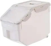 Pet Food Storage Bin Moisture Container with Snap Tight Lid for Dry Food for Pantry Organization Beige