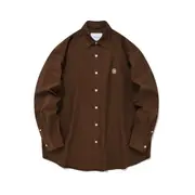 [COVERNAT] LOGO寬鬆純色襯衫（棕色） [F7]