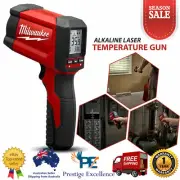 Milwaukee Alkaline Laser Temperature Gun Handheld Digital Thermometer LCD 9V
