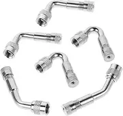 ULTECHNOVO Valve Stem Extenders for Inflatables 6 Pieces Universal Metal Extensions for Bicycle Car Rv Scooter Easy Replacement
