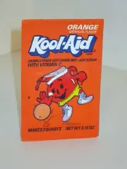 Vintage 1990's Kool Aid ORANGE Soft Drink Mix Unopened Packet Basketball Man