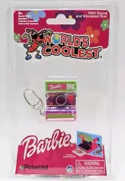 New World's Smallest Coolest BARBIE Polaroid Camera Keychain Miniature W Sound
