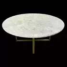 White Agate Balcony Side Table with Resin Round Shape Coffee Table Top for Hotel