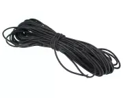 30 Feet - Black Elastic Cord - 2mm (1/16") Round Stretch Cord - Home and Crafts