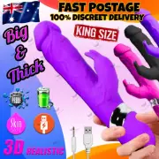 NEW Rabbit Vibrator Dildo Large Clitoris Stimulator USB Rechargeable Sex Toy AU