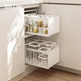 【抽屜滑軌】免安裝抽拉式置物架廚房雙層下水槽儲物架櫥櫃內分層小型收納架子