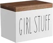 Bathroom Tampon Holder And Tampon Storage Box, Decorative Container, Countertop Case, Ladies Items, Solid Wood, White
