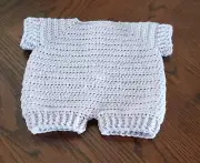 Cabbage Patch Kid Crochet Doll Jumpsuit Handmade - Fits- 17" CPK - Lilac