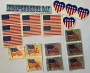 AMERICAN FLAG ASSORTMENT Stickers(20pc)Independence Day •July 4th•Card Making•