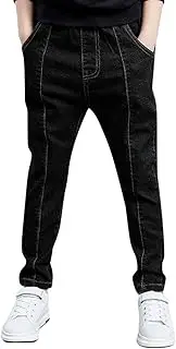 [Generic] Fashion Jeans for Boys Denim Elastic Waist Summer Leisure Style Soft Fit Elasticity Streetwear Toddler Trousers