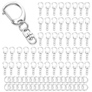 50Pcs Lobster Claw Clasps for Keychain Clip, Swivel Snap Hooks Silver Key Cha...