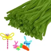uxcell 200-Pack Pipe Cleaners Craft, 11.8" Chenille Stems for Art/Festivals Bouquet/Craft/Christmas/DIY Projects/Decorations [Army Green]