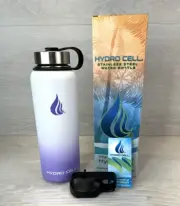 40 oz Hydro Cell Wide Mouth Stainless Steel Water Bottle w Lid and Straws New