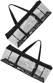 SUPVOX 2pcs Clear Organizer Storage Bags with Handles Capacity CD Media Bags for DVDs Games Albums Durable Design for Home Office Travel