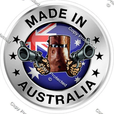 Made In Australia Aussie Flag Ned Kelly Sticker 100mm Decal Car Caravan RV V2