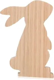 CIMAXIC Wooden Rabbit Ornament Chew Stuff Rabbit Adornment Plush Talking Cactus Stuffed Guinea Pig Bunny Stuffy Bunting Ornaments for Lovely Bunny Decor