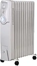 Heller HOCH11T Portable Electric Oil Heater/Heating 11 FIN 24h Timer 2400W White