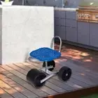 Garden Chair Cart Rolling Stool with Back Support for Weeding Yard Painting