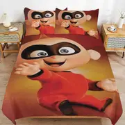 v2532 Bed Sheets Bedding The Incredibles Cartoon Bedding Sets Ultra Soft Skin-Friendly Duvet Cover 3 Piece, Cute Comforter Cover Bed Set for Boys Gir