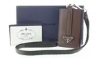 Prada Brown Leather Signature Ipod Case Accessory Bag Charm
