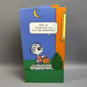 Vintage Greeting Card Halloween Unused Peanuts Snoopy 1990s Linus Trick or Treat