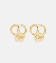 [Bottega Veneta] Bottega Veneta Knot gold-plated sterling silver hoop earrings One Size gold