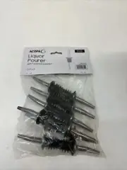 Acopa Black Liquor Pourer with Tapered Speed Jet - 12/Pack
