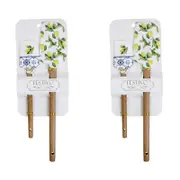 2x LVD 2pc Silicone Wood Spatula Kitchen Baking/Cooking Utensil Set - Lemon