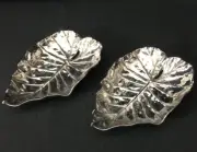 Antique Aspen Quaking Leaf Pewter Tray set of 2 New ZODAX CH-3678