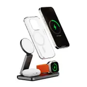 Laser 3 In 1 Wireless Charger With MagSafe Support (Black)