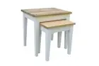 DORSET NEST OF 2 SIDE TABLES LAMP TABLES SOLID MANGO WOOD NATURAL/WHITE