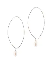 Splendid Pearls Rhodium Plated 7.5-8mm Pearl Earrings