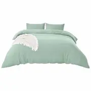 Sage Green Soft Doona Duvet Quilt Cover Pillowcase Set Single Double Queen King Super King 2000TC