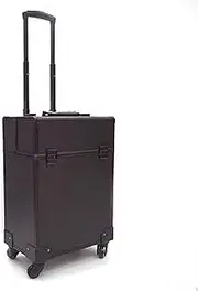 [AXHNG] Professional Makeup Train Case, Aluminum Cosmetic Case, Rolling Makeup Train Case with Large Drawer with 360° Swivel Wheels and Multi-Layer Storage Provide Life Convenience (F,14.43*8.97*19.11in)