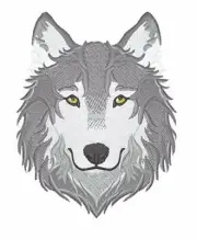 Wolf Face Embroidered Iron on/Sew patch [4.62"x 6"]