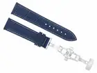 20MM LEATHER WATCH STRAP BAND FOR OMEGA SEAMASTER DEVILLE + CLASP BUCKLE BLUE WS