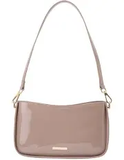 [Mocha] Willow Patent Crossbody Bag in Dusty Rose